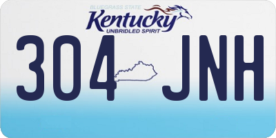 KY license plate 304JNH