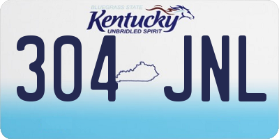 KY license plate 304JNL
