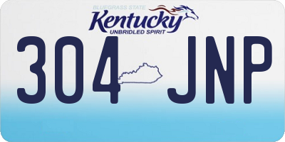 KY license plate 304JNP