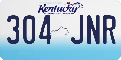 KY license plate 304JNR