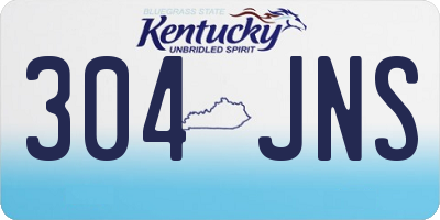 KY license plate 304JNS