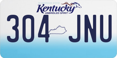 KY license plate 304JNU