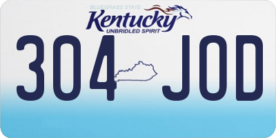 KY license plate 304JOD