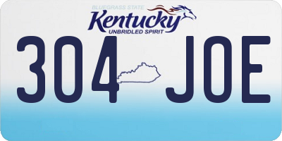 KY license plate 304JOE