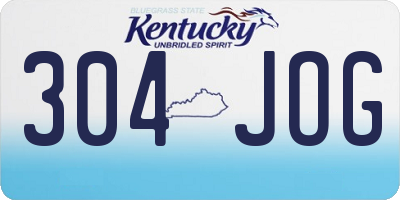 KY license plate 304JOG