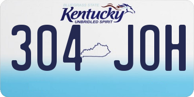 KY license plate 304JOH