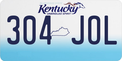 KY license plate 304JOL