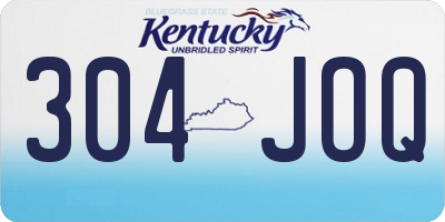 KY license plate 304JOQ