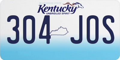 KY license plate 304JOS