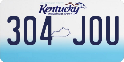 KY license plate 304JOU