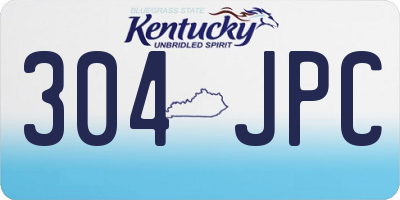 KY license plate 304JPC