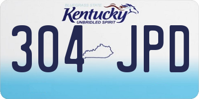 KY license plate 304JPD