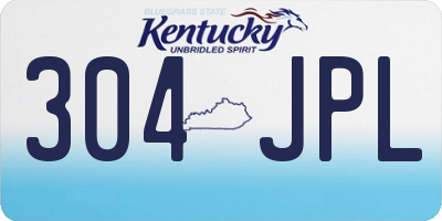 KY license plate 304JPL