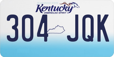 KY license plate 304JQK