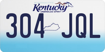 KY license plate 304JQL