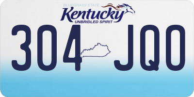 KY license plate 304JQO