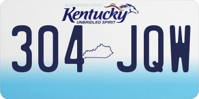 KY license plate 304JQW