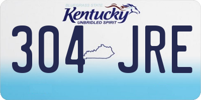 KY license plate 304JRE