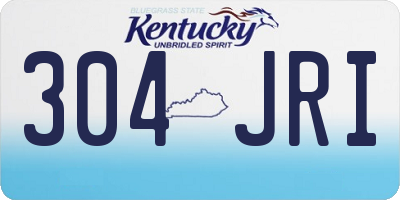 KY license plate 304JRI