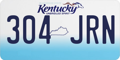 KY license plate 304JRN