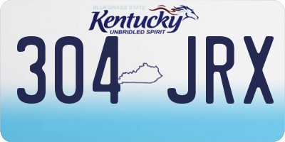 KY license plate 304JRX