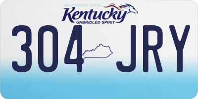 KY license plate 304JRY
