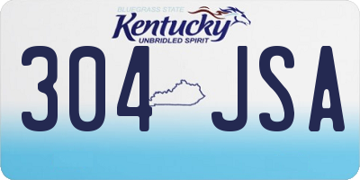 KY license plate 304JSA
