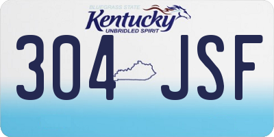 KY license plate 304JSF