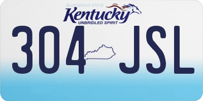 KY license plate 304JSL