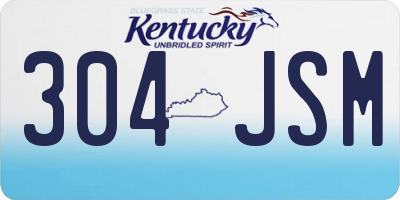 KY license plate 304JSM