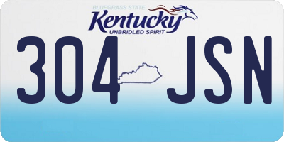 KY license plate 304JSN