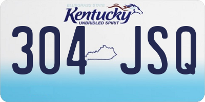 KY license plate 304JSQ