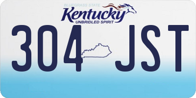 KY license plate 304JST