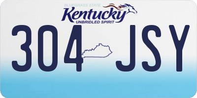 KY license plate 304JSY