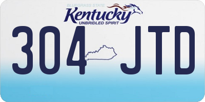 KY license plate 304JTD