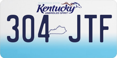 KY license plate 304JTF