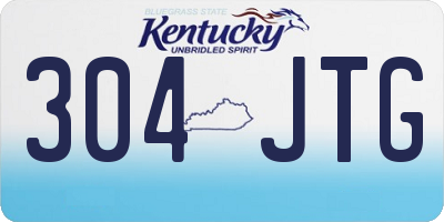 KY license plate 304JTG