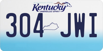KY license plate 304JWI