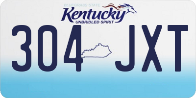 KY license plate 304JXT
