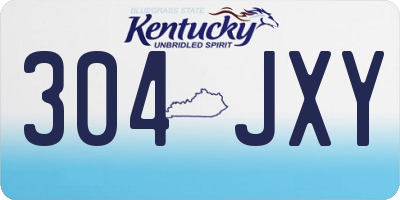 KY license plate 304JXY