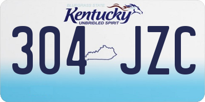 KY license plate 304JZC