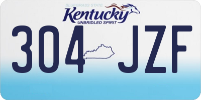 KY license plate 304JZF