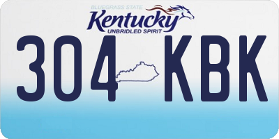 KY license plate 304KBK