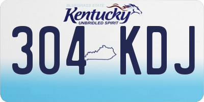 KY license plate 304KDJ