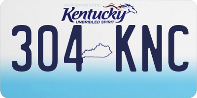 KY license plate 304KNC