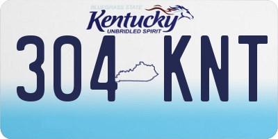 KY license plate 304KNT