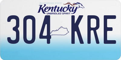 KY license plate 304KRE