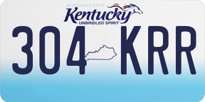 KY license plate 304KRR