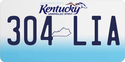 KY license plate 304LIA