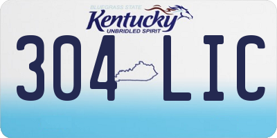 KY license plate 304LIC
